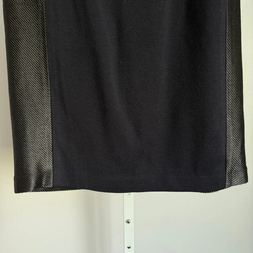 Tory Burch Black Pencil Skirt Textured Trim Career‎ Wear Women's Small